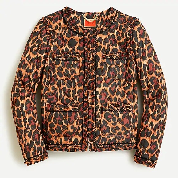 J. Crew Jackets & Blazers - Quilted lady jacket in leopard with PrimaLoft®